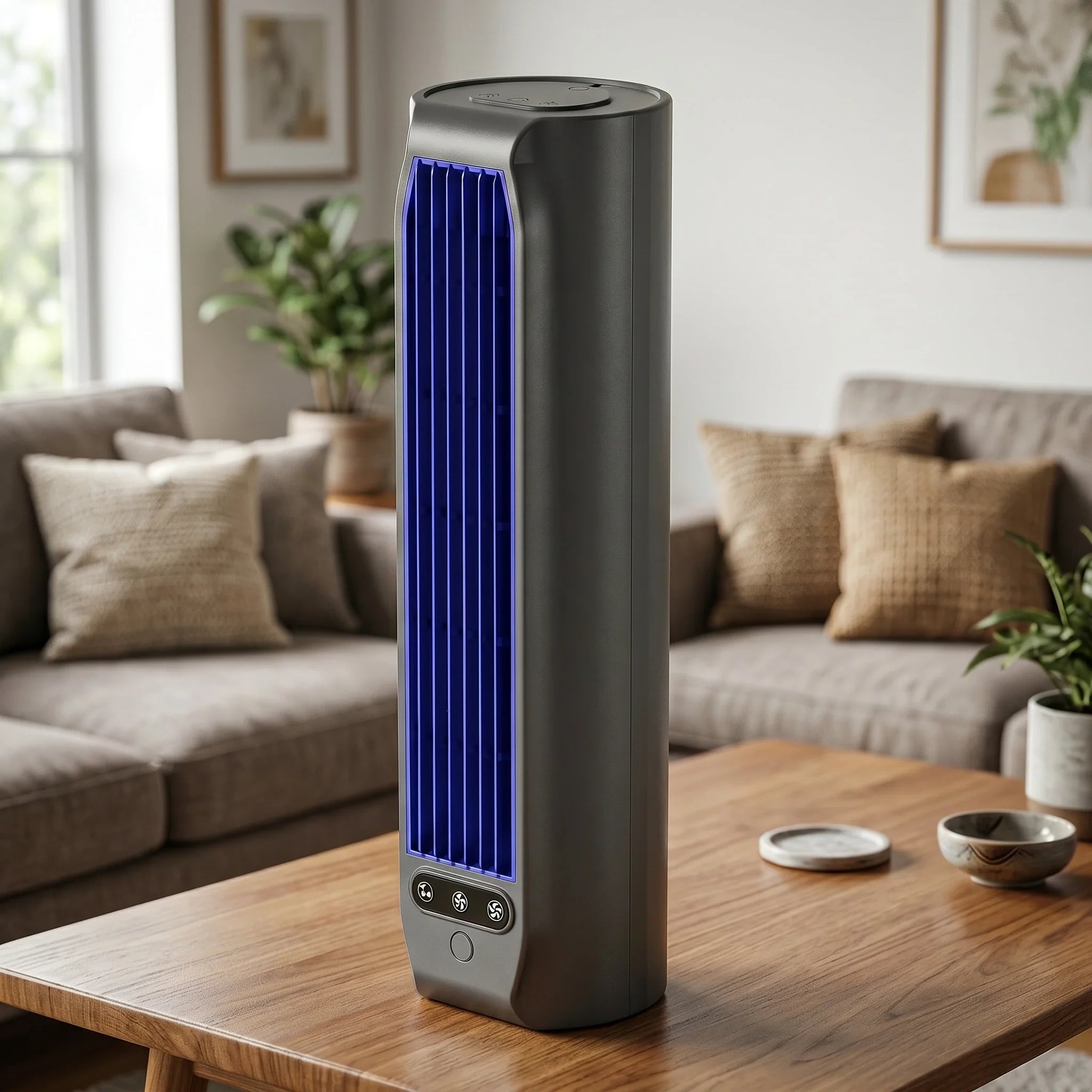 Bærbar Bladløs Tårnventilator med Flere Hastigheder