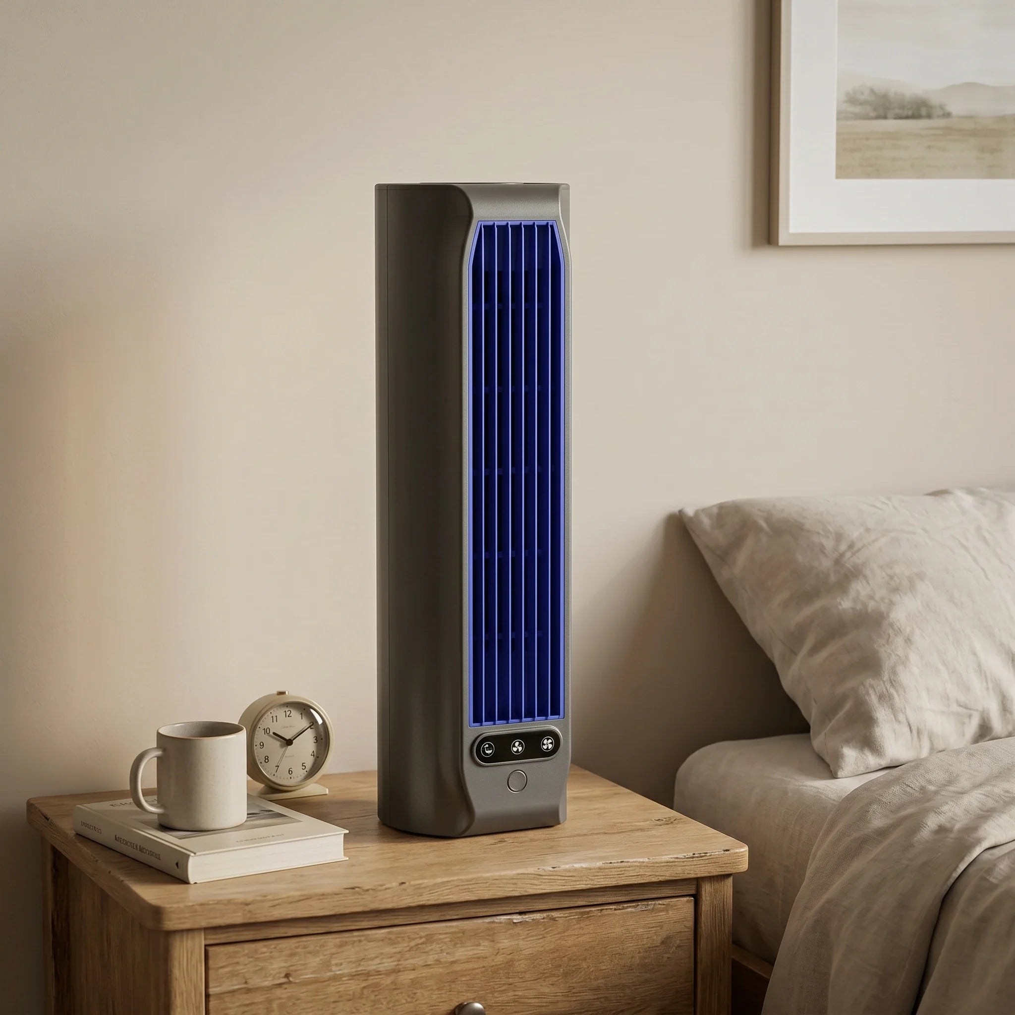 Bærbar Bladløs Tårnventilator med Flere Hastigheder