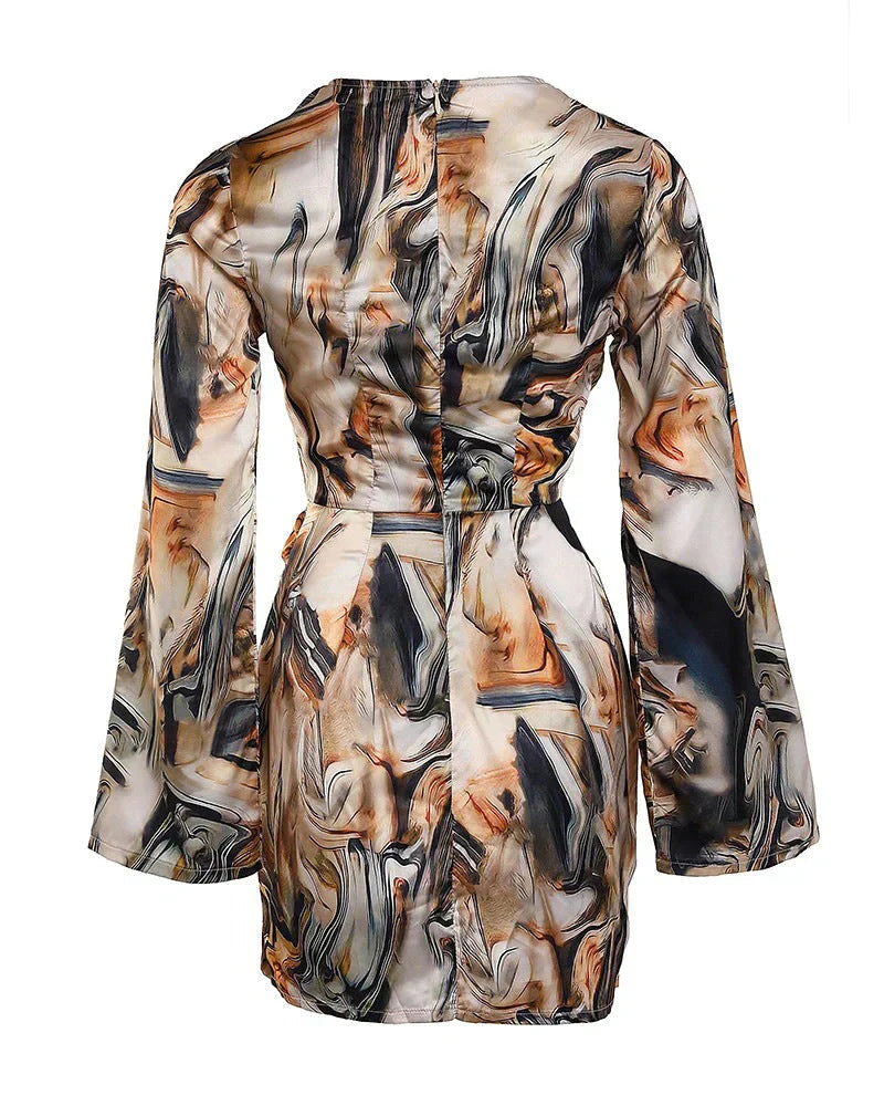 Dress with Abstract Marble Print