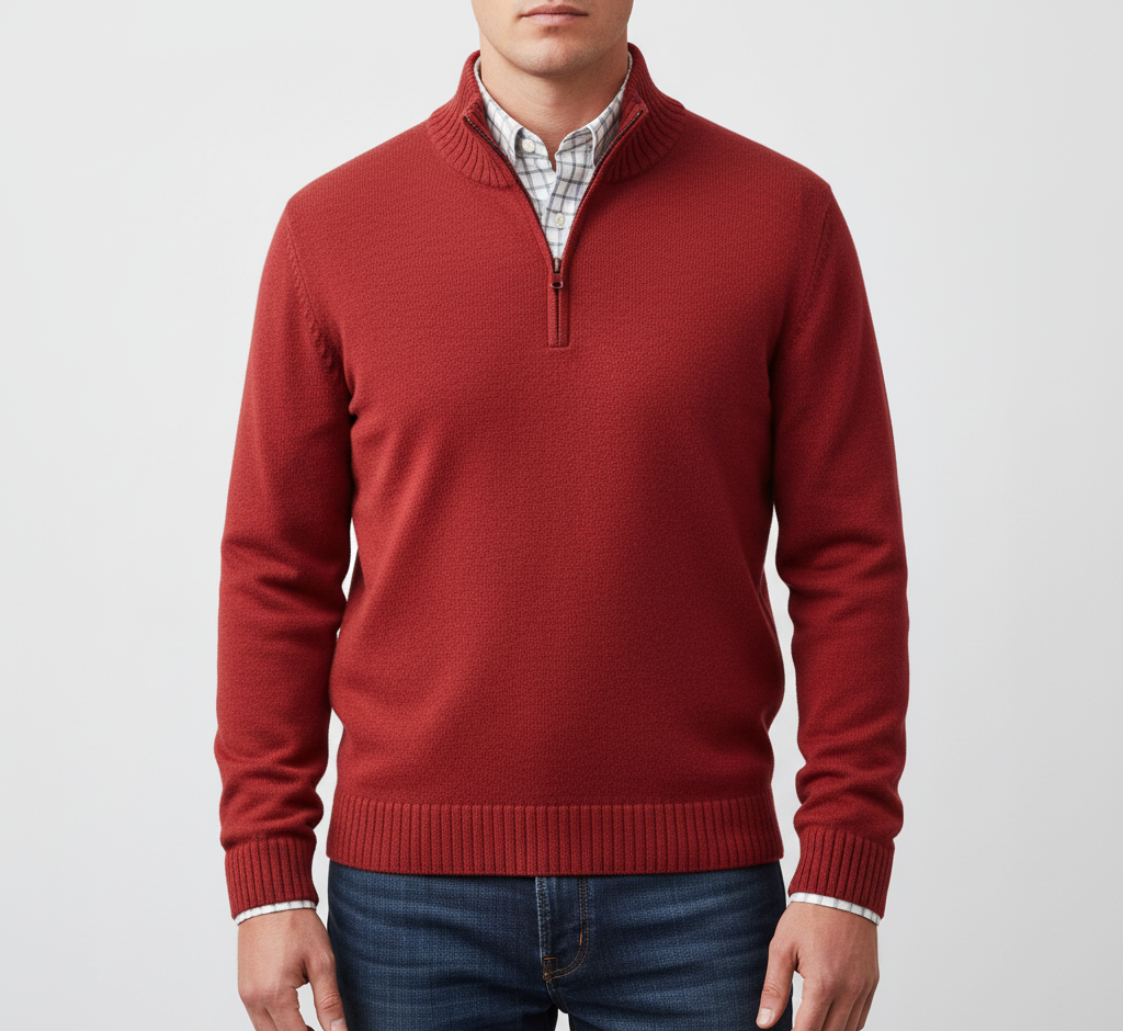 Bellivaro ανδρικό ημίκλειστο πλεκτό πουλόβερ από βαμβάκι