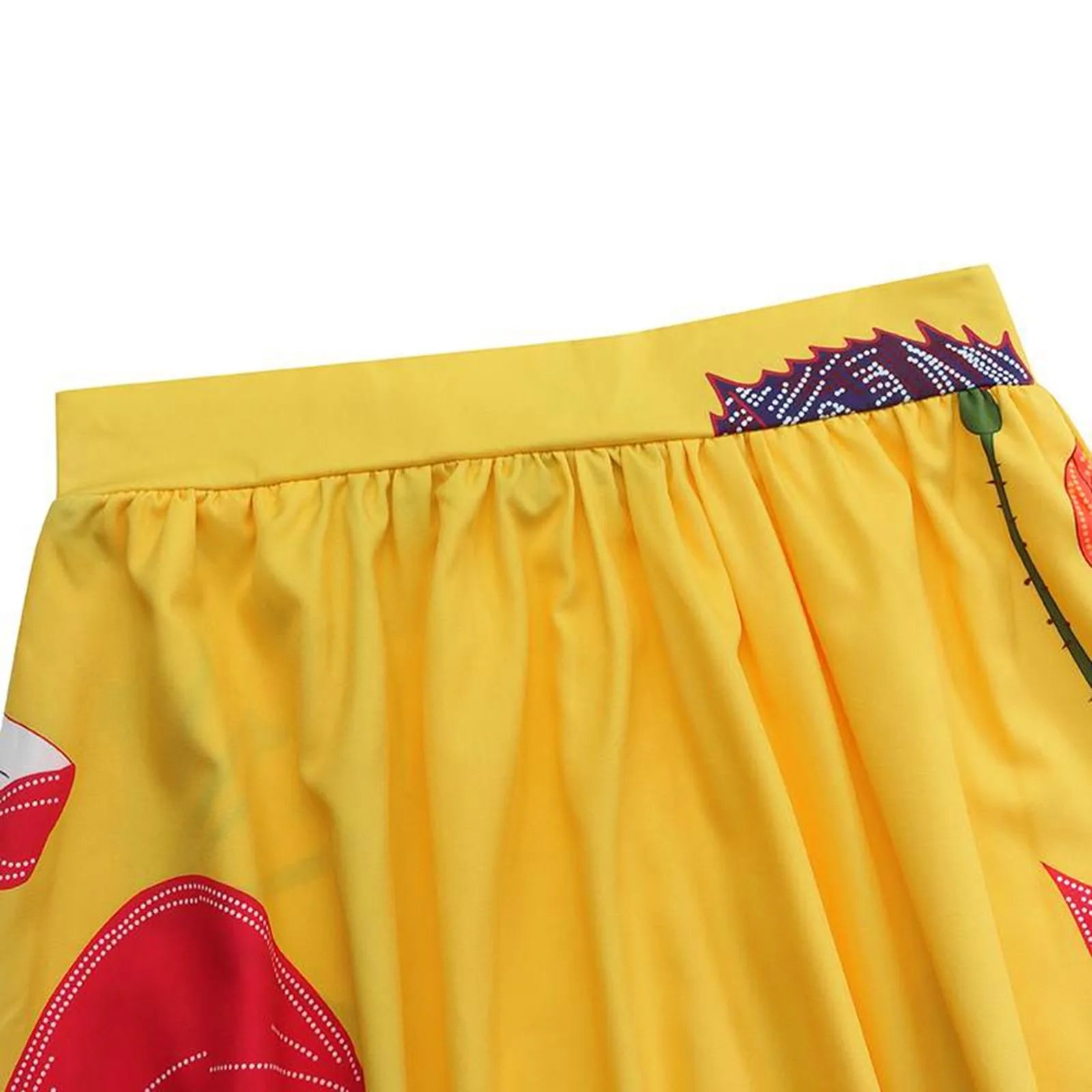 Saia maxi elegante de cintura alta com estampado floral para mulher