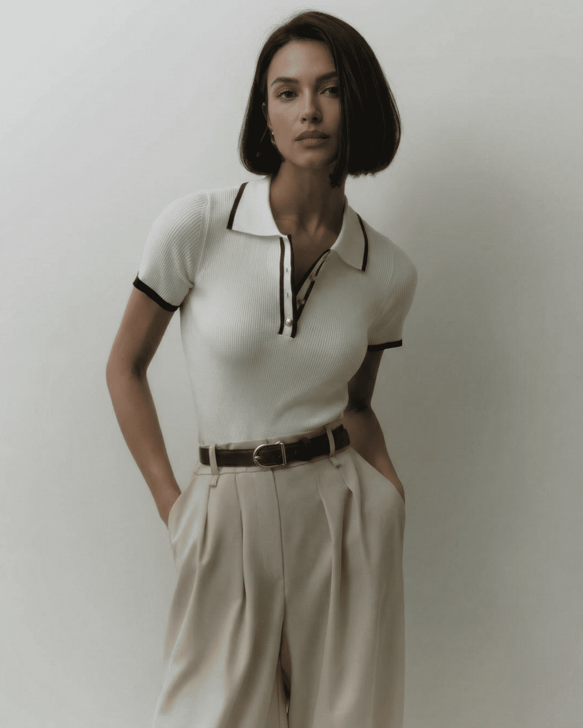Siena Polo Shirt by Lauven, showcasing a refined slim fit with modern contrast detail.