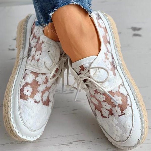 Ortopædiske sneakers med blomsterprint og fuld støtte