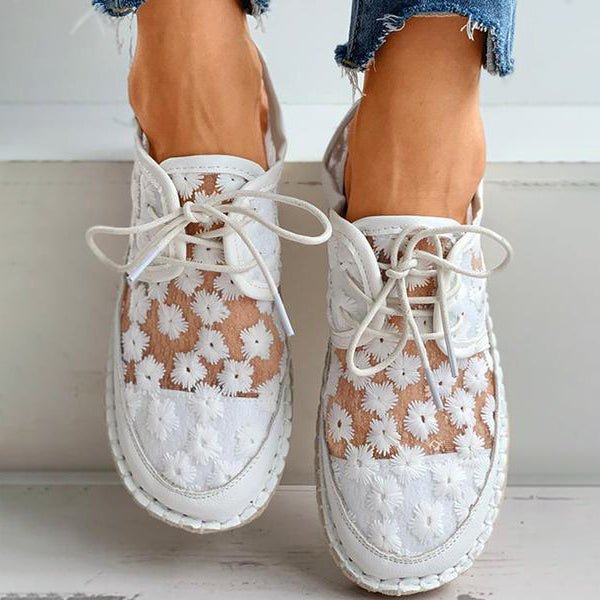 Ortopædiske sneakers med blomsterprint og fuld støtte