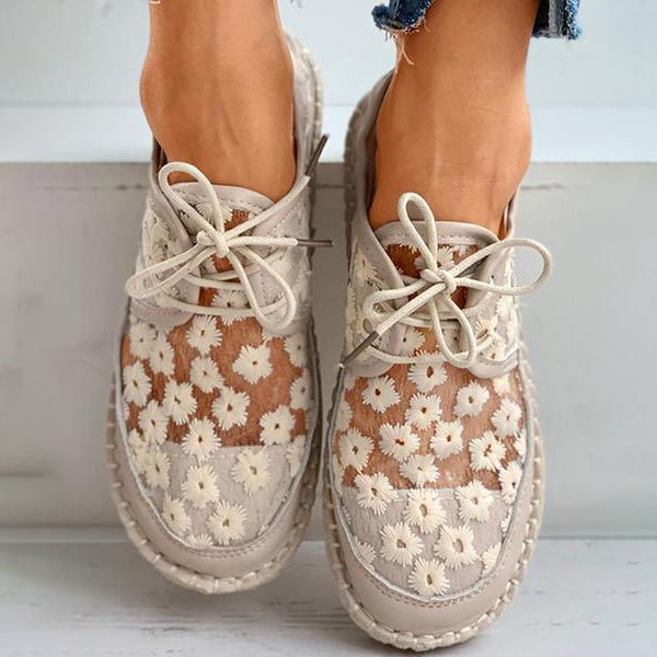Ortopædiske sneakers med blomsterprint og fuld støtte