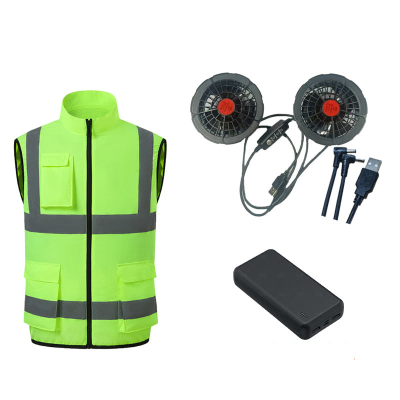 Kølevest med Ventilatorer & Refleksstriber