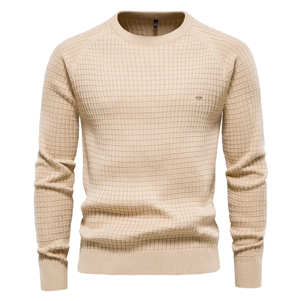 Bellivaro | Herre Tekstureret Striktrøje | Slim Fit Varm Vinterpullover