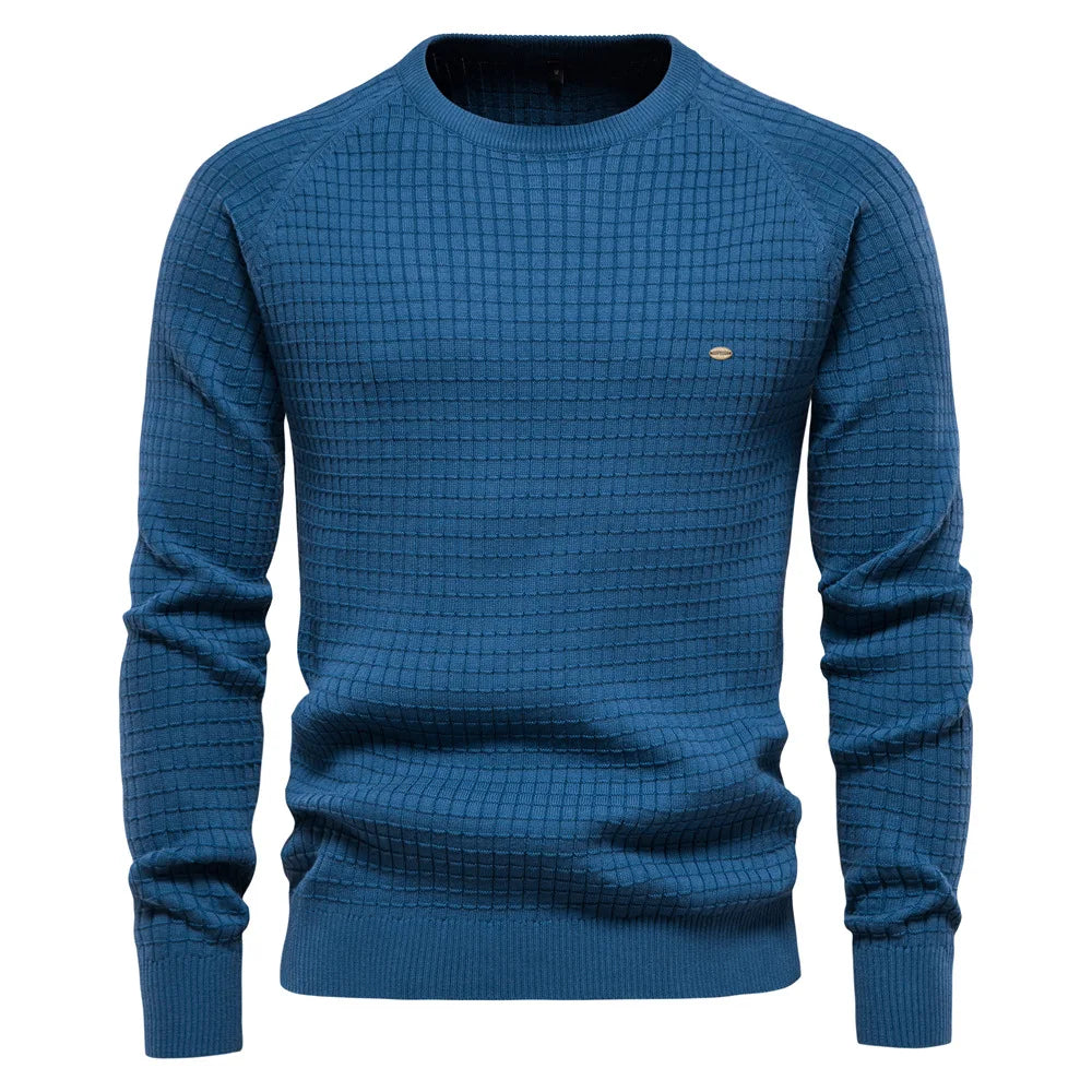 Bellivaro | Herre Tekstureret Striktrøje | Slim Fit Varm Vinterpullover