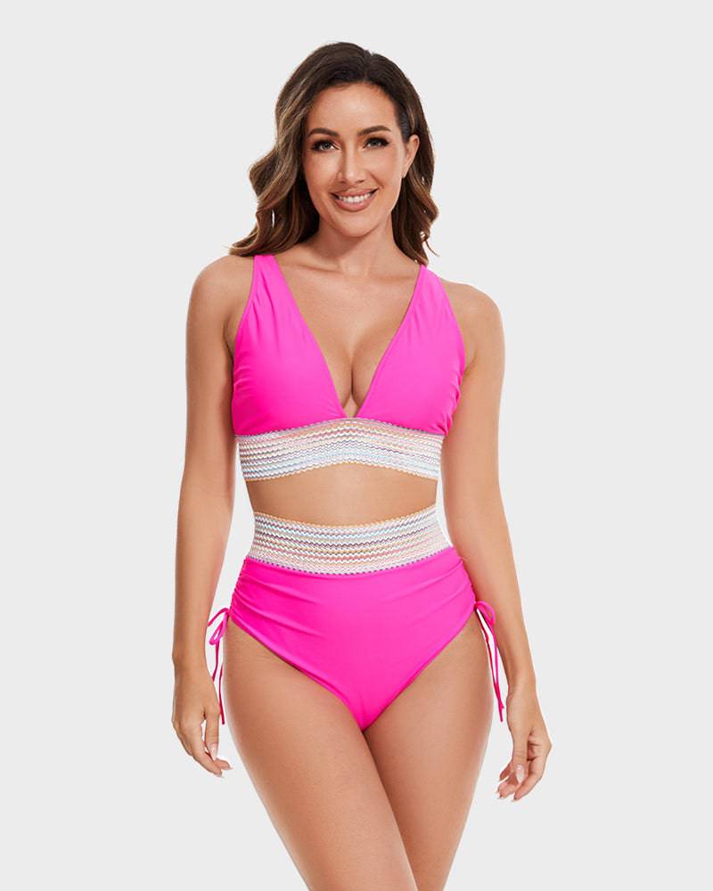 Corrigerende Bikini met Hoge Taille en Haltertop