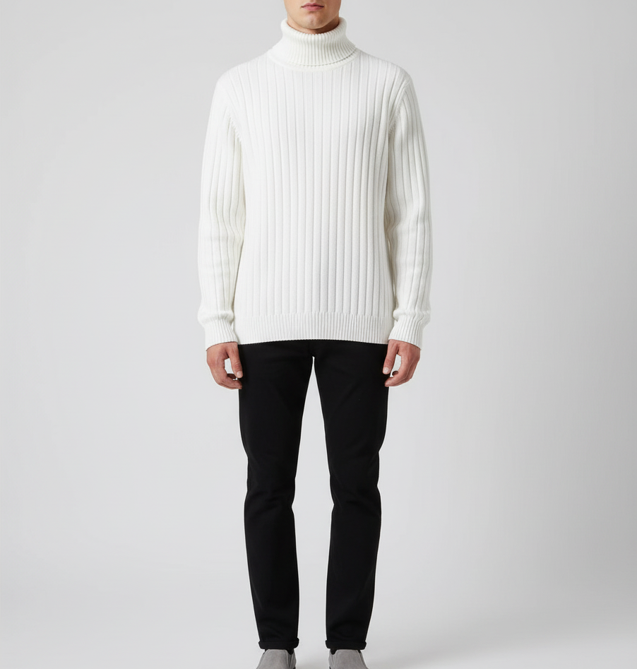 Bellivaro pánsky rolákový sveter rebrovaný