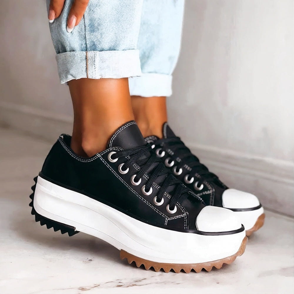 Women's Lace-Up Low-Top Platform Sneakers