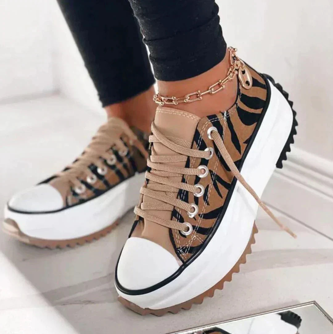 Women's Lace-Up Low-Top Platform Sneakers