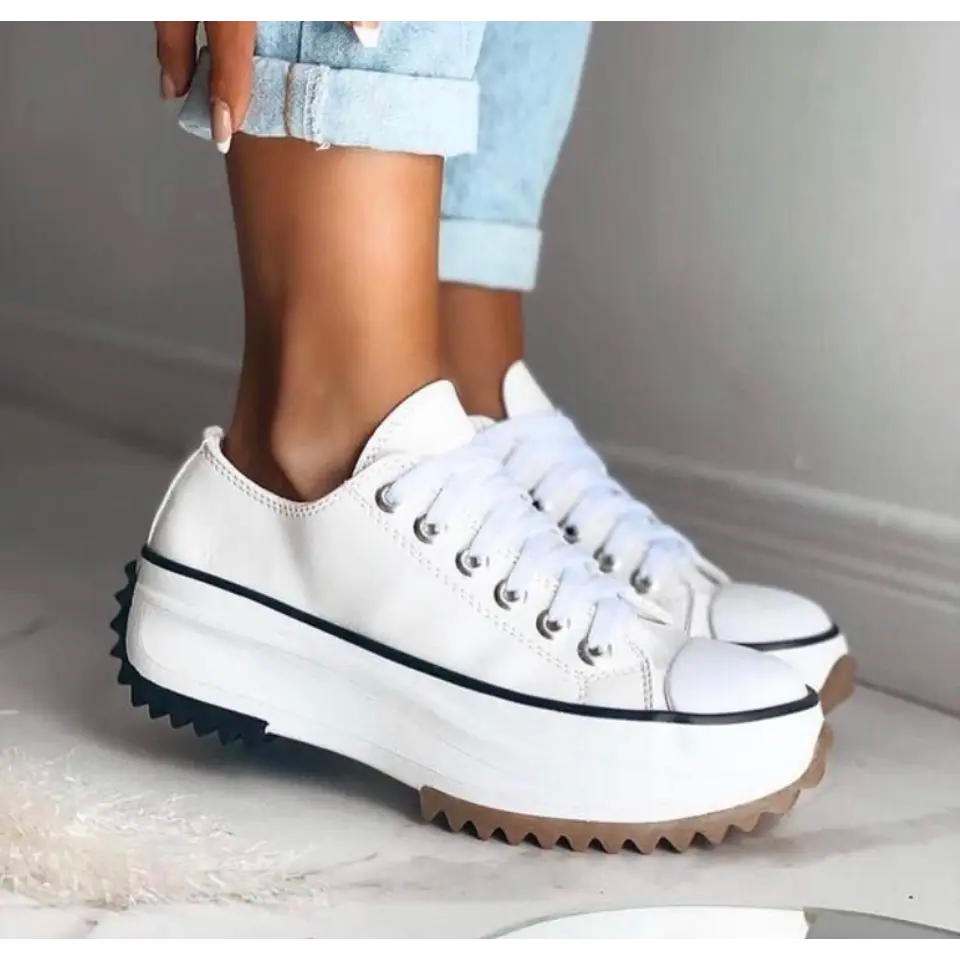 Women's Lace-Up Low-Top Platform Sneakers