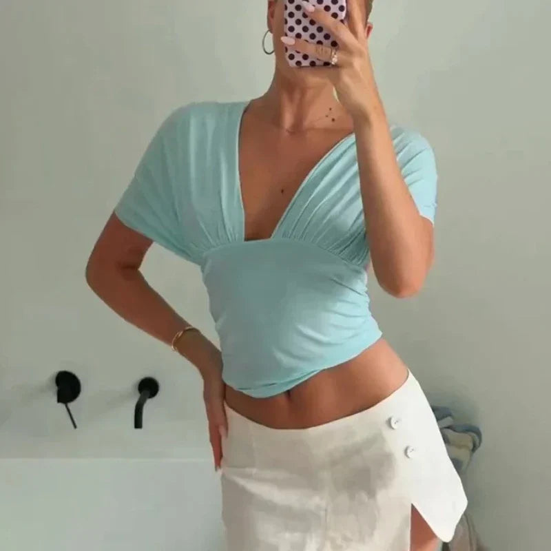Dame Halterneck Rygløs Top