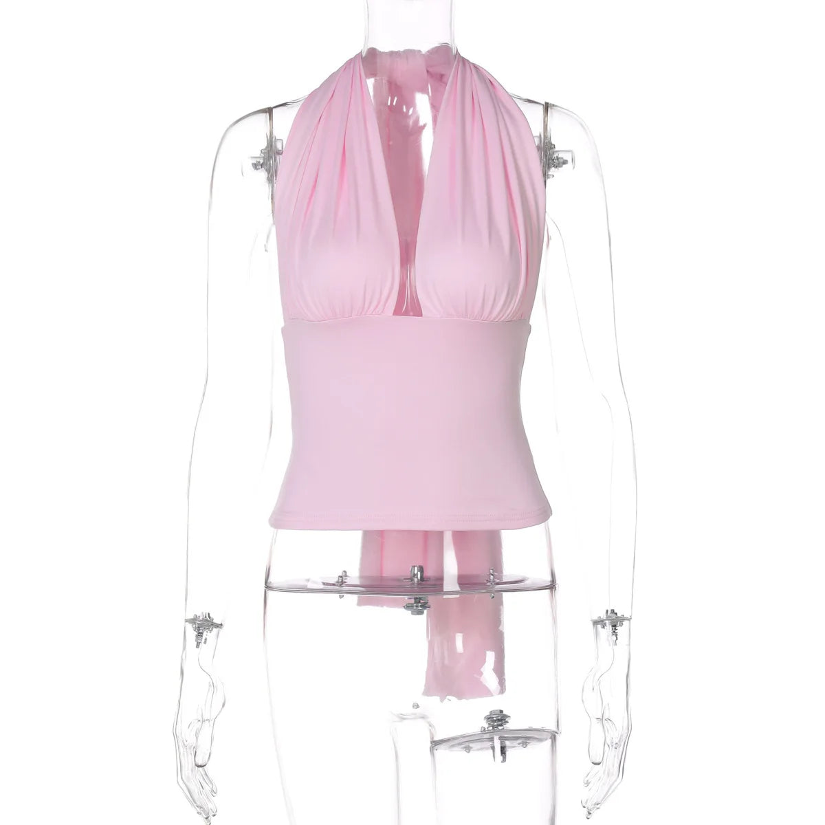 Dame Halterneck Rygløs Top