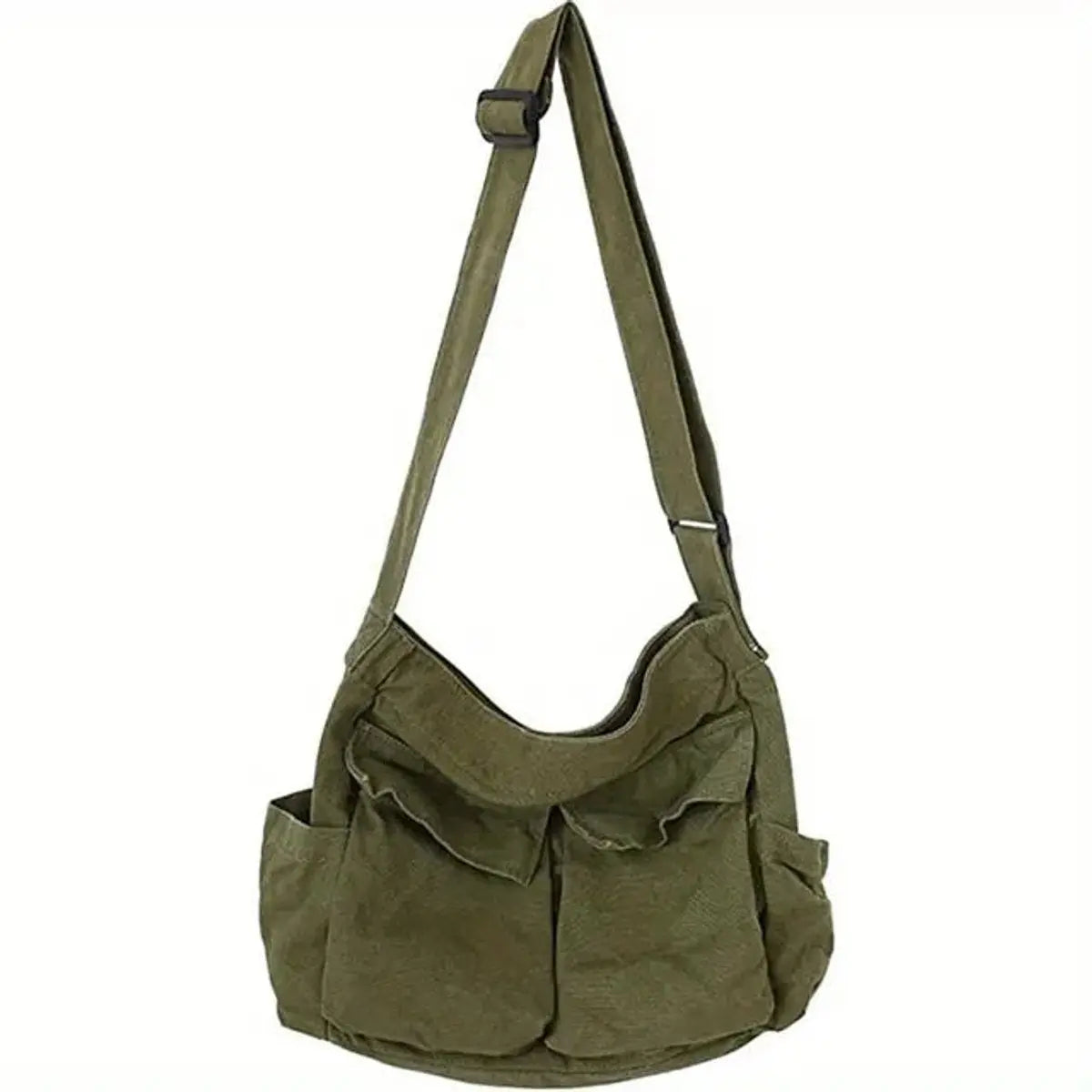 Dames Canvas Crossbody Taske med Flere Lommer