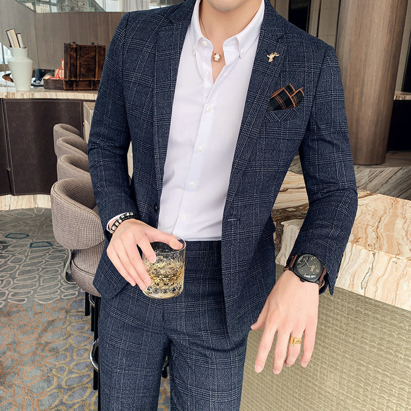 Bellivaro | Herre Slim Fit Jakkesæt med Stjernemønster – Elegant To-Del Sæt til Alle Anledninger