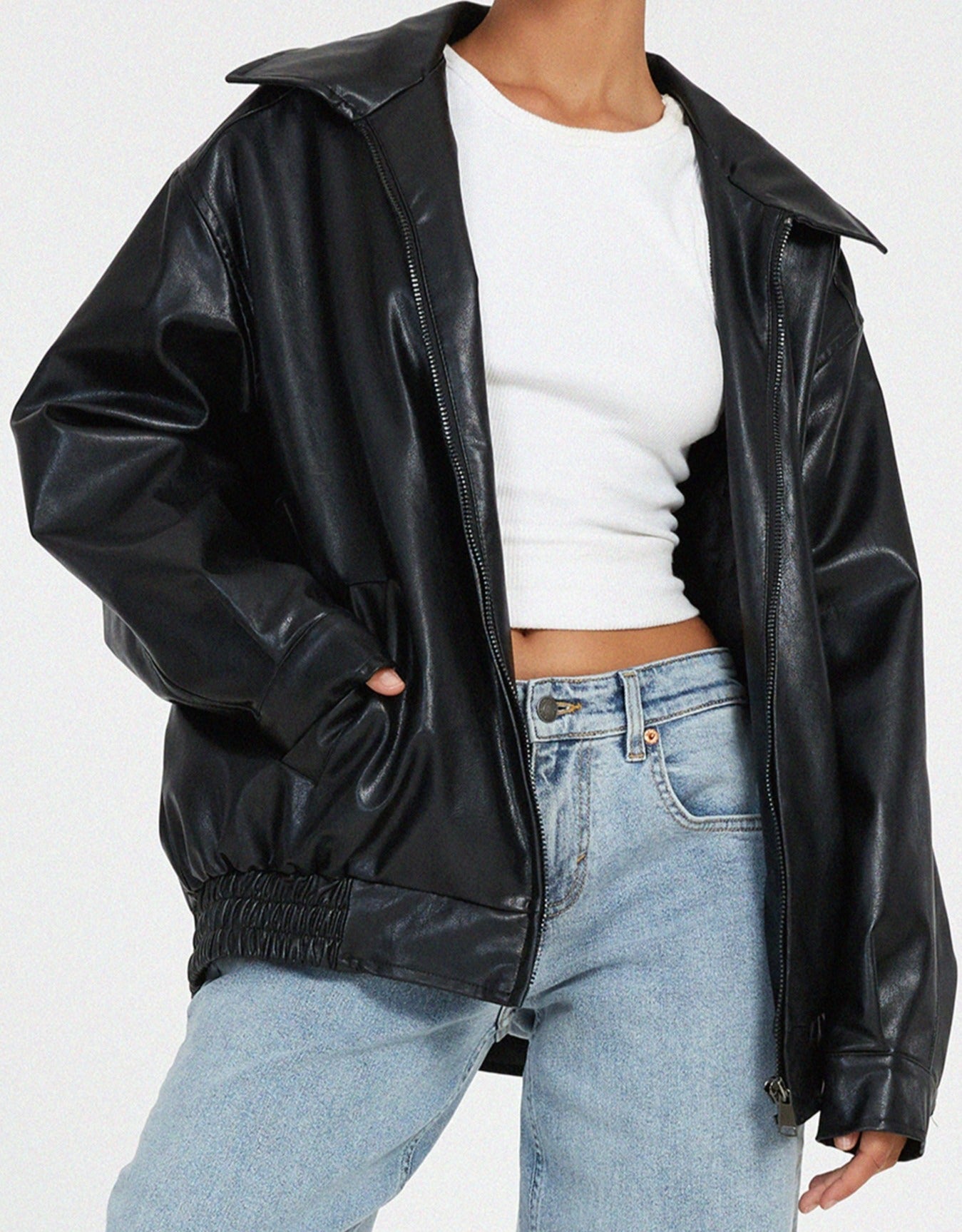 Oversized Leren Jasje voor Dames