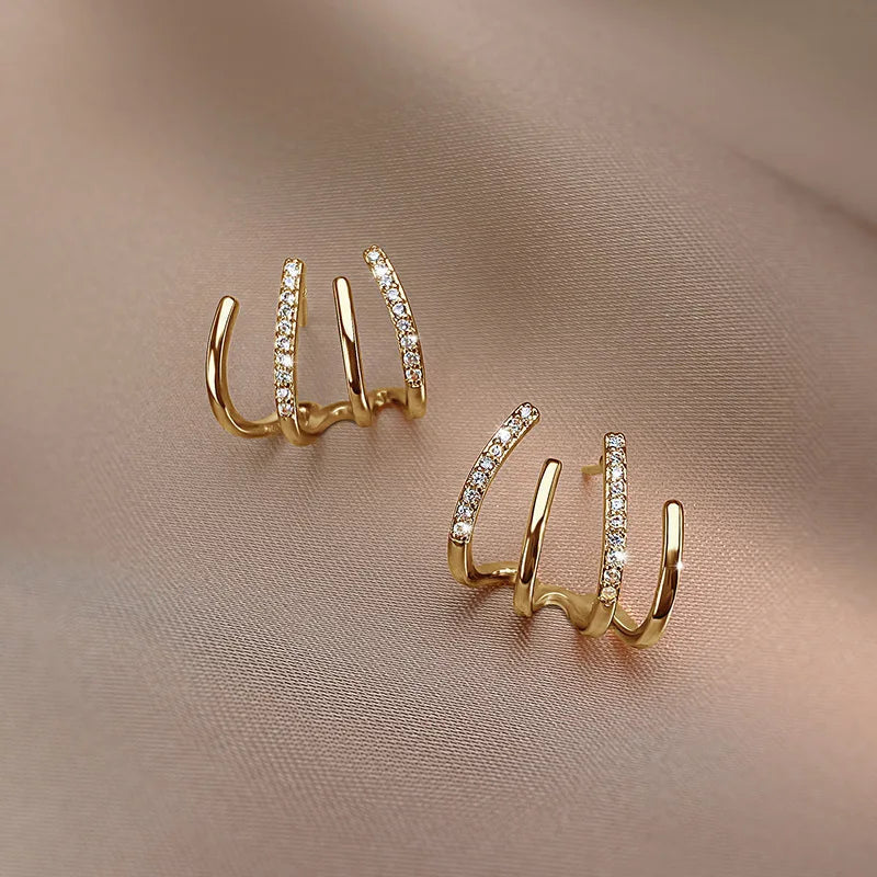 Dame Øreringe med Flere Ringe – Elegant Hoop Design i Guld eller Sølv
