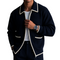 Suéter cardigan retro casual para hombre de punto con cable y cremallera MTA0964I4TO