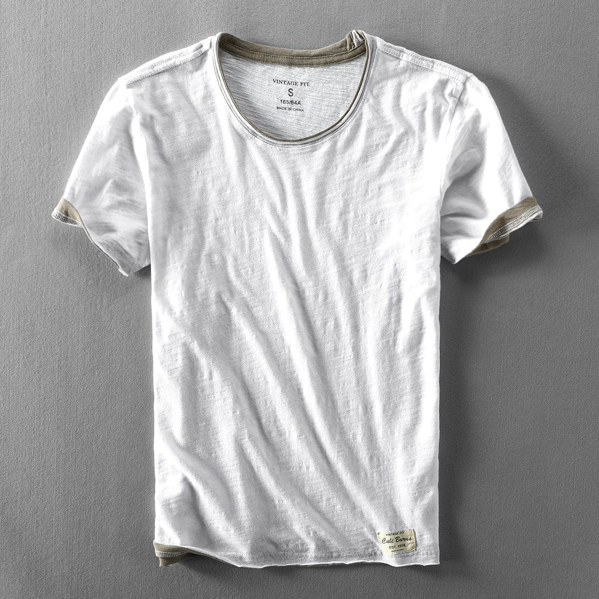 T-shirt de verão para homem com gola redonda
