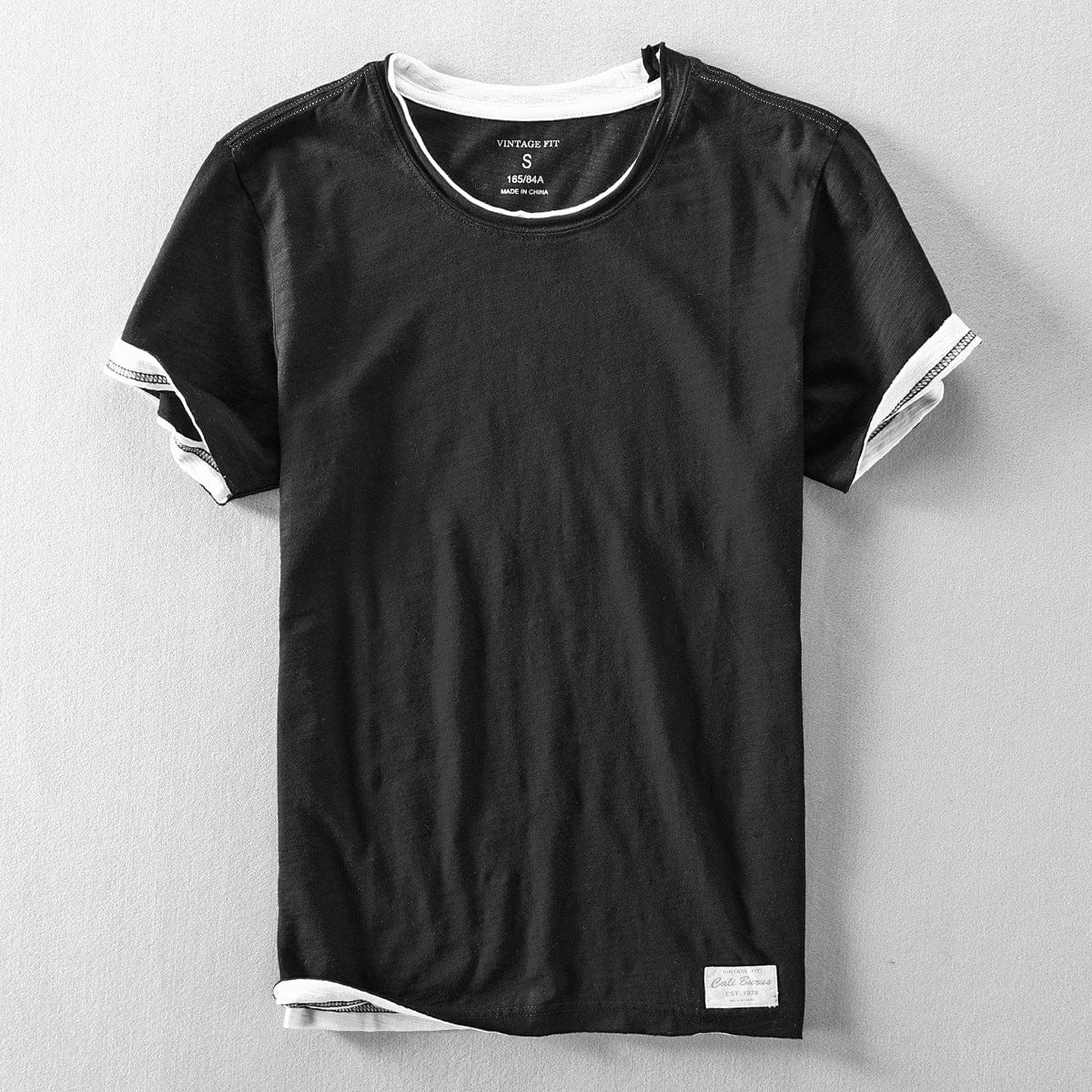 T-shirt de verão para homem com gola redonda