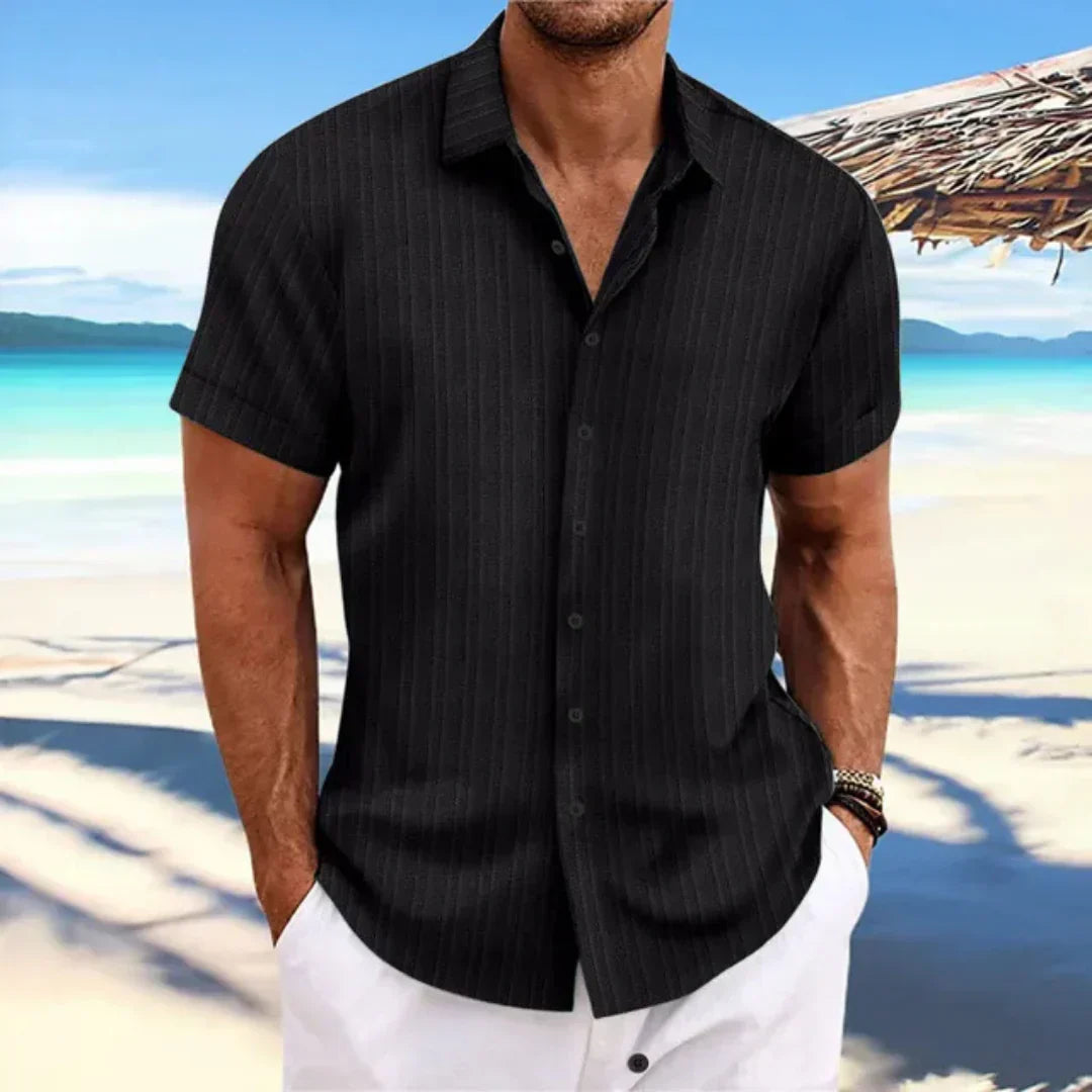 Ανδρικό πουκάμισο Luke – Κλασικό πουκάμισο με κοντά μανίκια και μοντέρνο κόψιμο για casual καλοκαιρινή εμφάνιση  