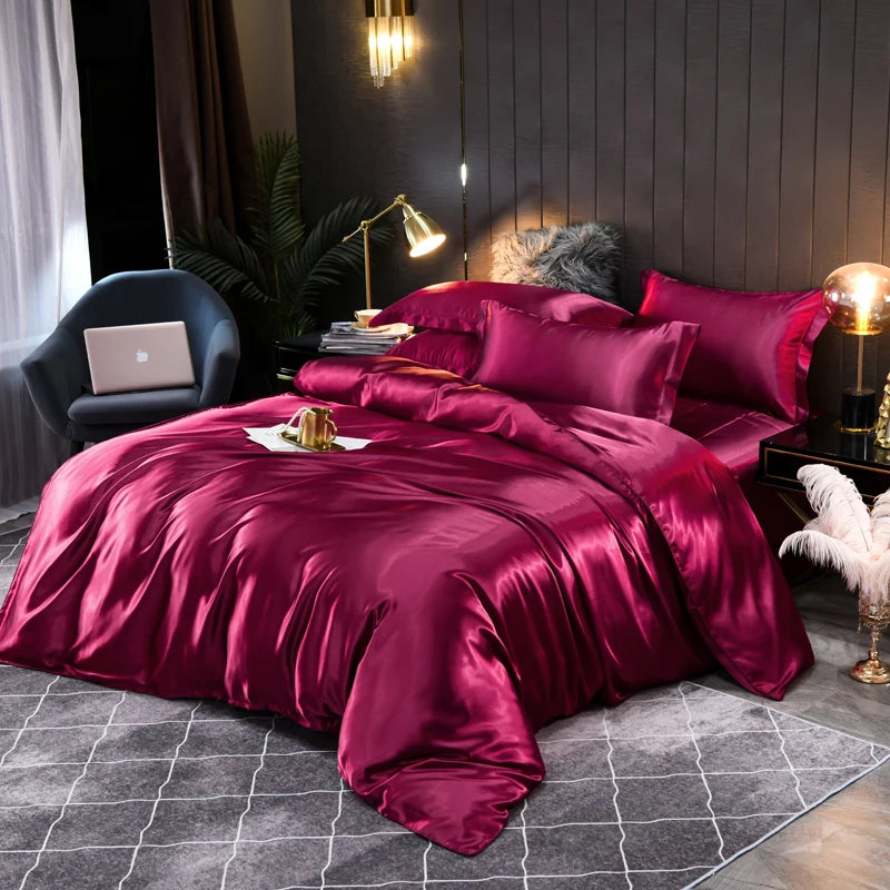 Linge de lit en satin soyeux – Confort luxueux et design élégant
