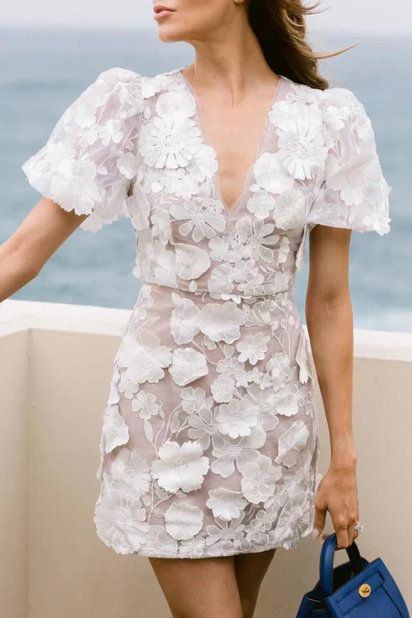 Floral mini dress for women