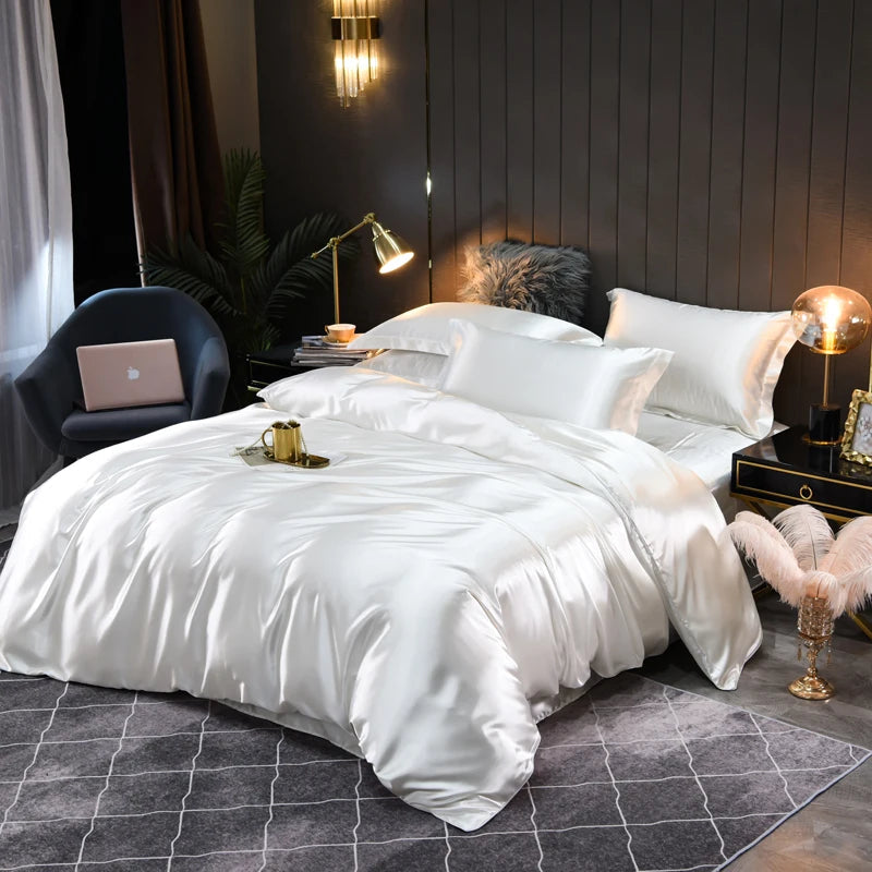 Linge de lit en satin soyeux – Confort luxueux et design élégant