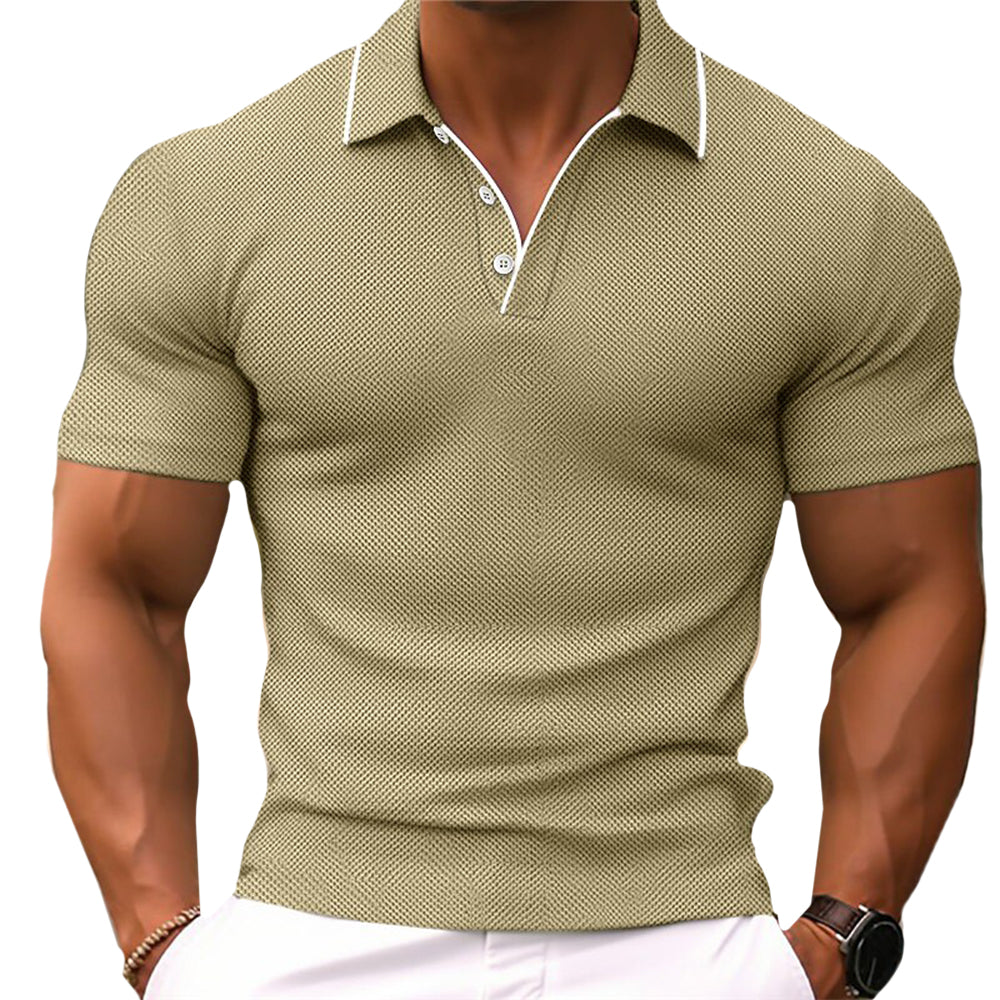 Slim fit polo til mænd med knapstolpe
