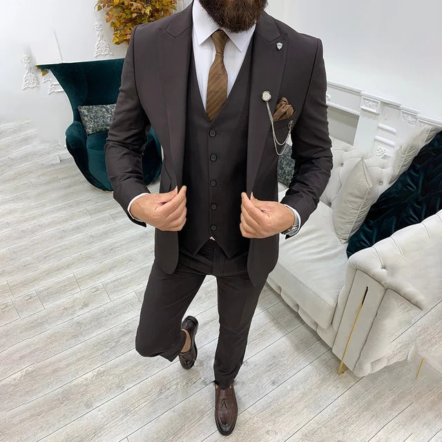Costume 3 pièces moderne pour homme, invité à un mariage formel
