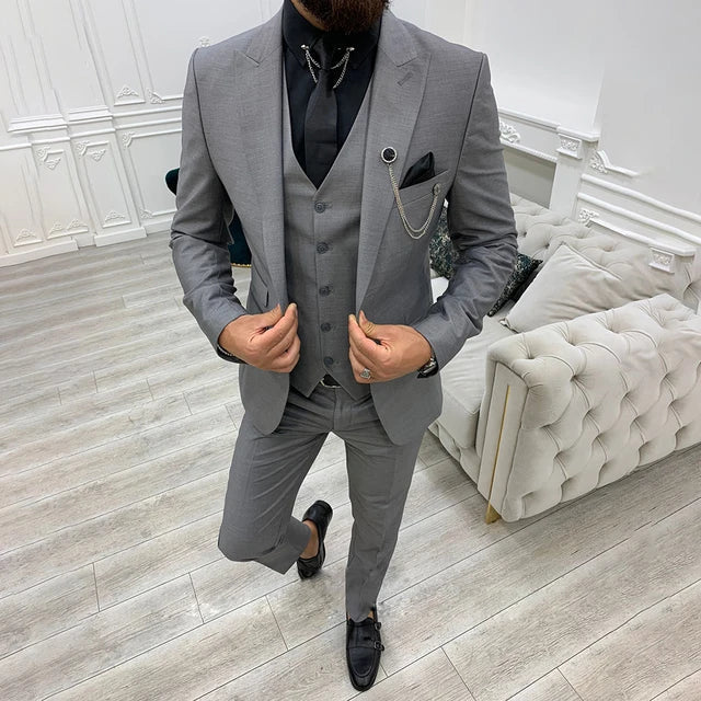 Costume 3 pièces moderne pour homme, invité à un mariage formel