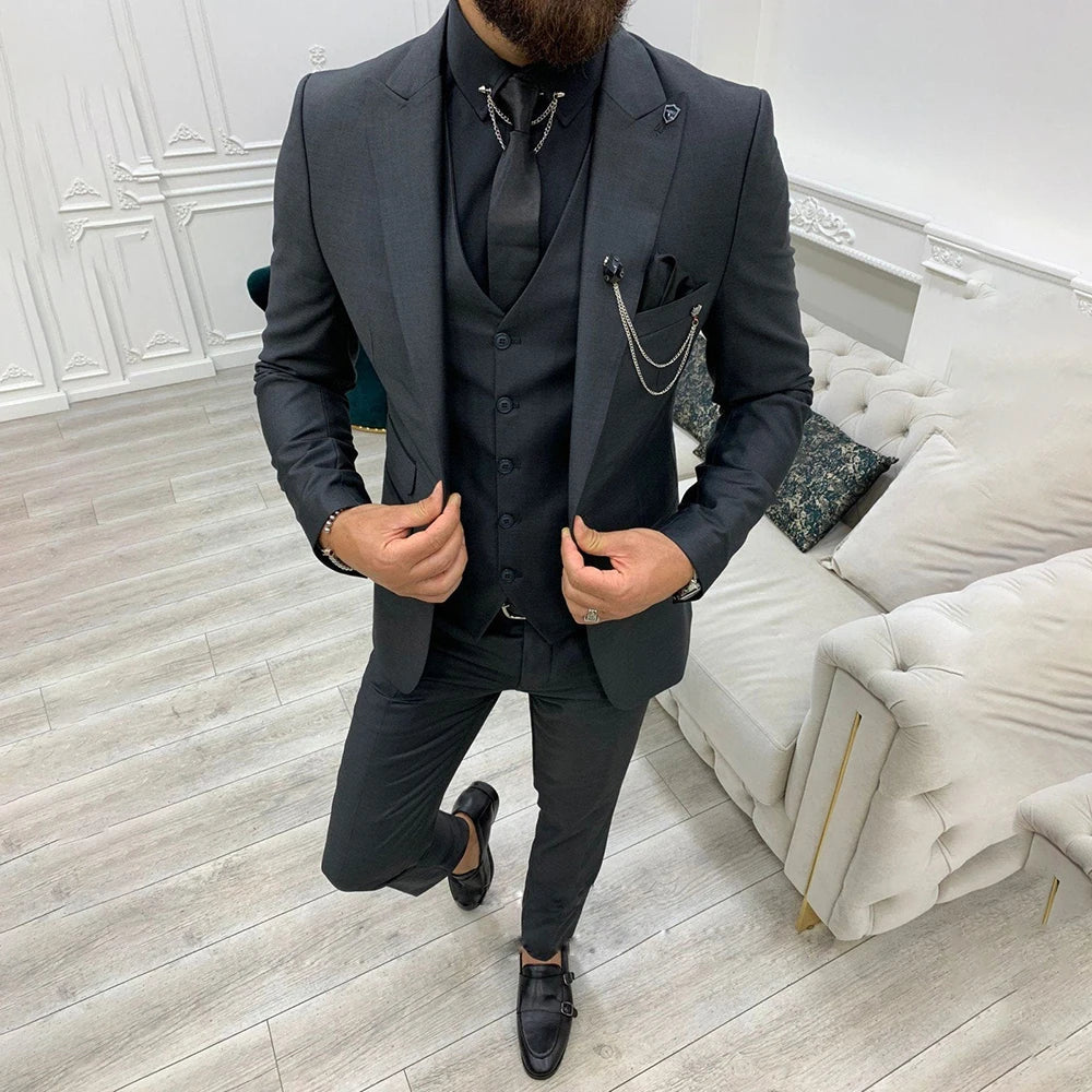 Costume 3 pièces moderne pour homme, invité à un mariage formel