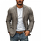 Herre Casual Bomuld-Hør Notch Revers Enkeltknappet Slim-fit Blazer
