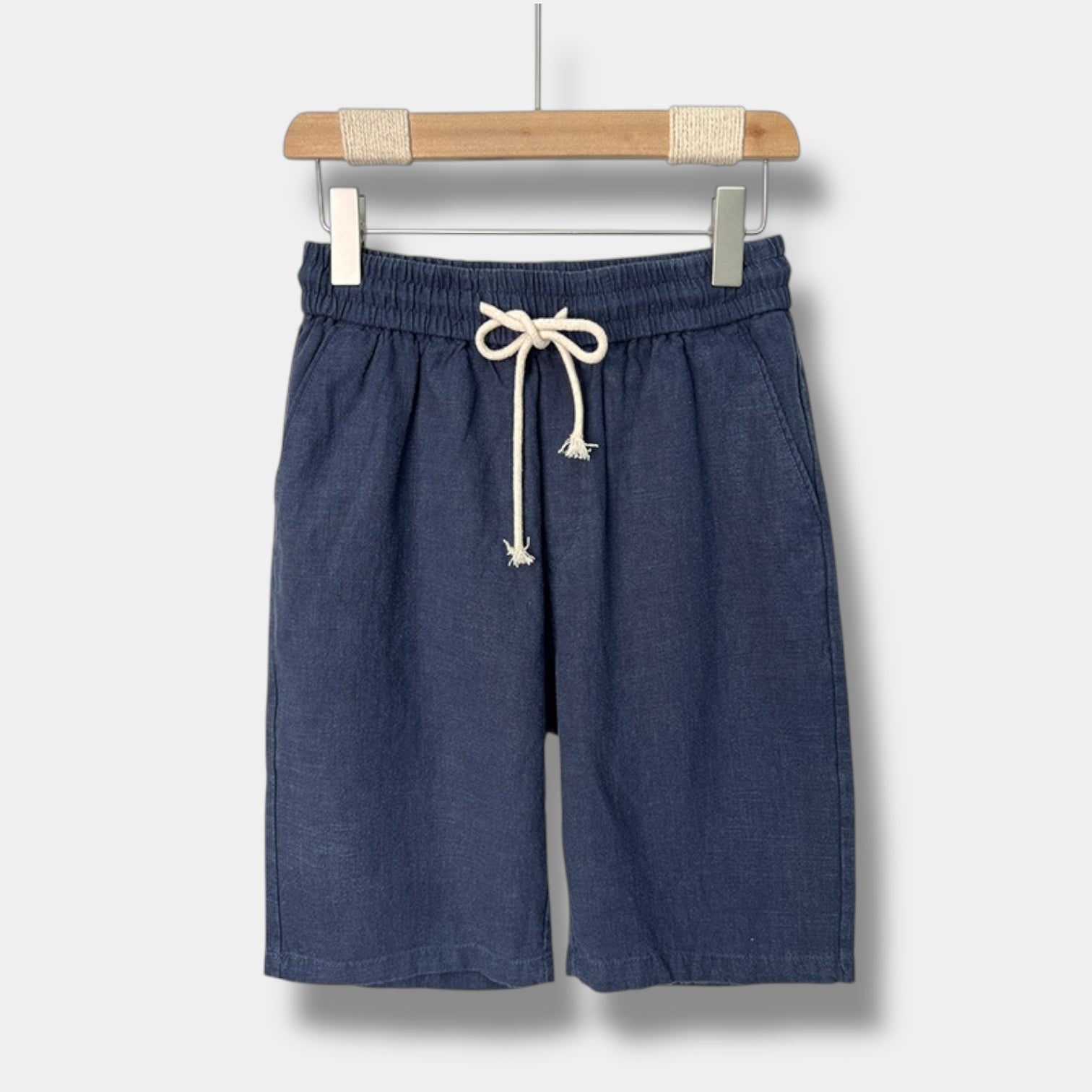 Shorts elegantes para hombre, corte relajado, talle medio con bolsillos