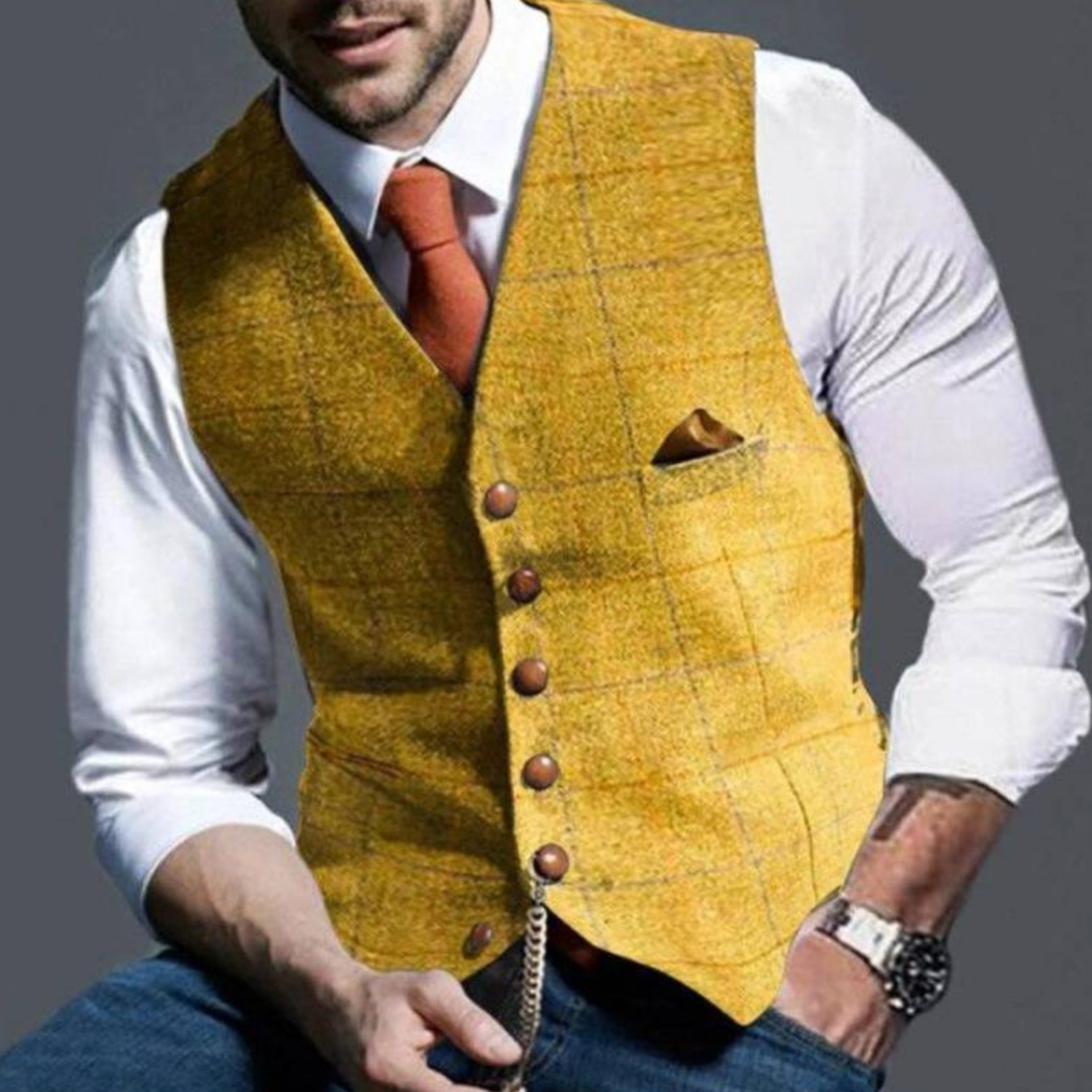 Alain | Men's Vest | Slim Fit with Buttons and Pockets