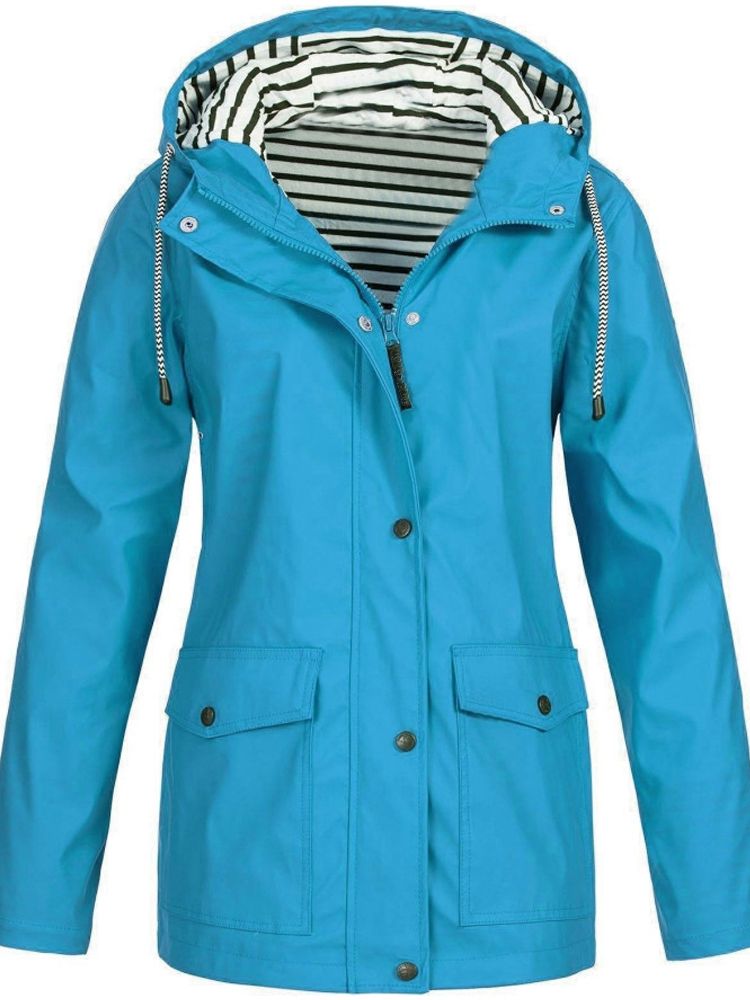 NOUVEAU RICHE Damenjacke Wasserdicht Winddicht Für Outdoor Wandern Hellblau