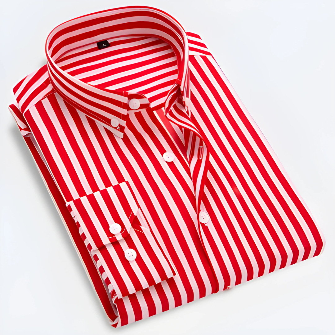 Bellivaro | Klassisk herreskjorte med striber og moderne button-down krave