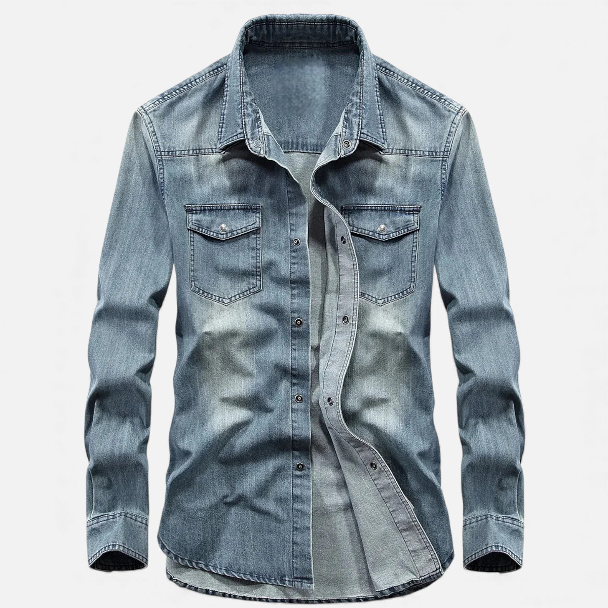Denimskjorte til Mænd med Afslappet Pasform