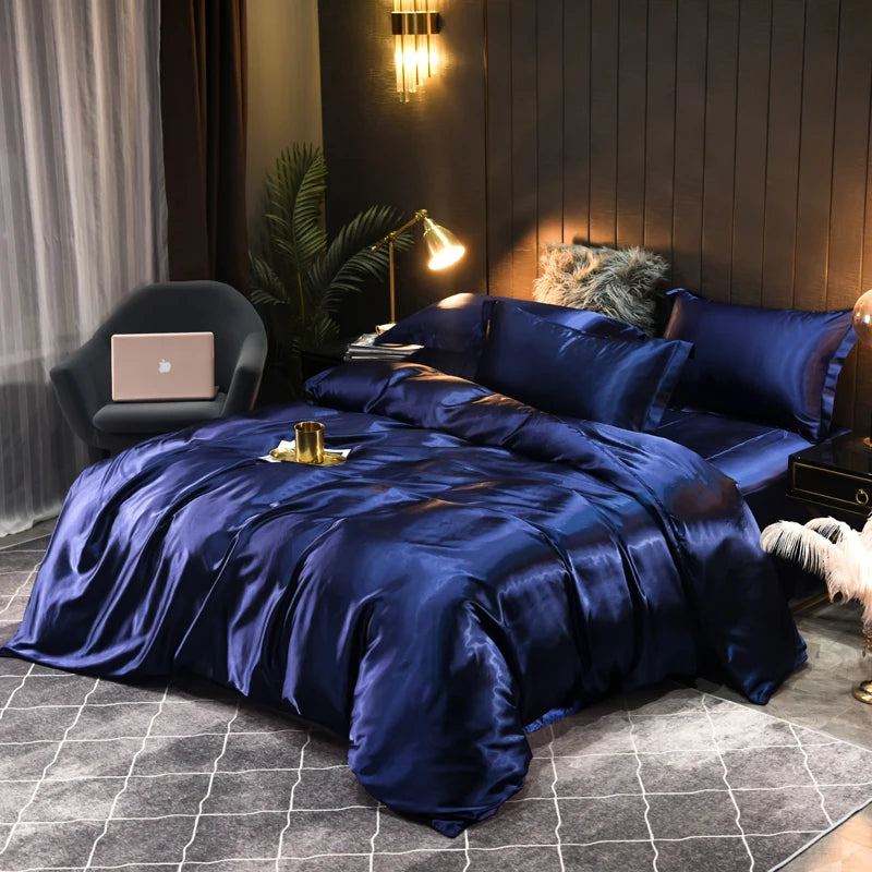 Linge de lit en satin soyeux – Confort luxueux et design élégant