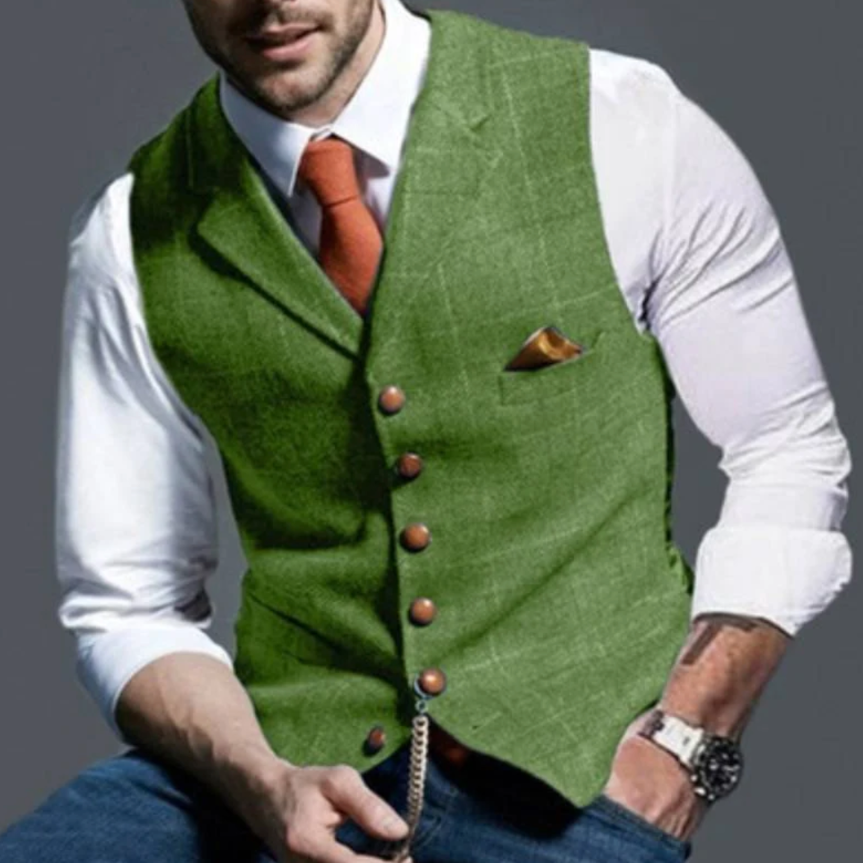 Alain | Men's Vest | Slim Fit with Buttons and Pockets