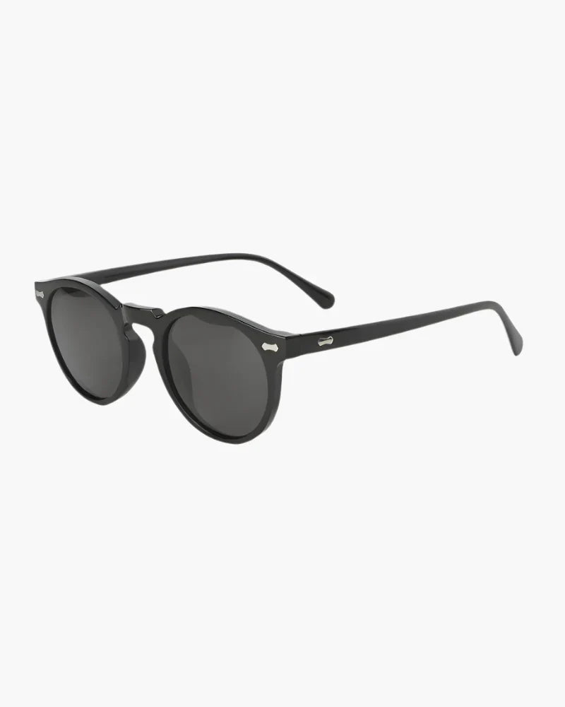 Gafas de sol redondas para hombre con protección UV400 y montura ligera de plástico