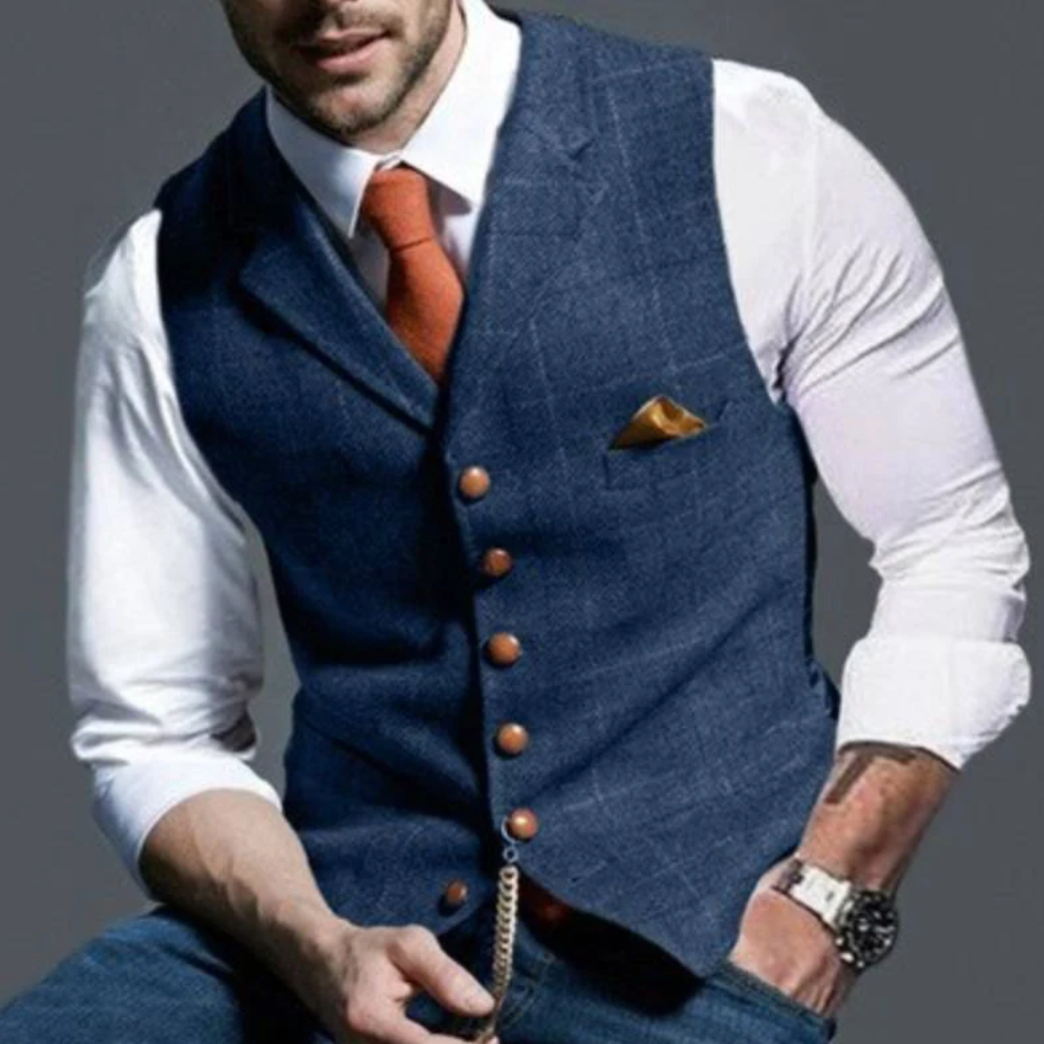 Alain | Men's Vest | Slim Fit with Buttons and Pockets