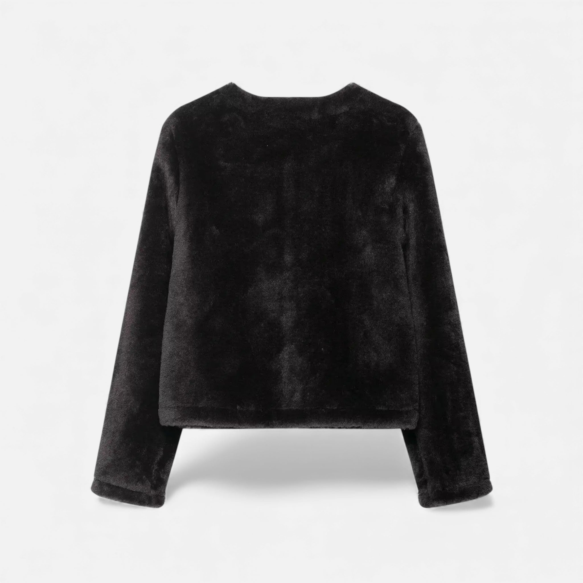 Faux fur-jakke til dame med toggle-knapper