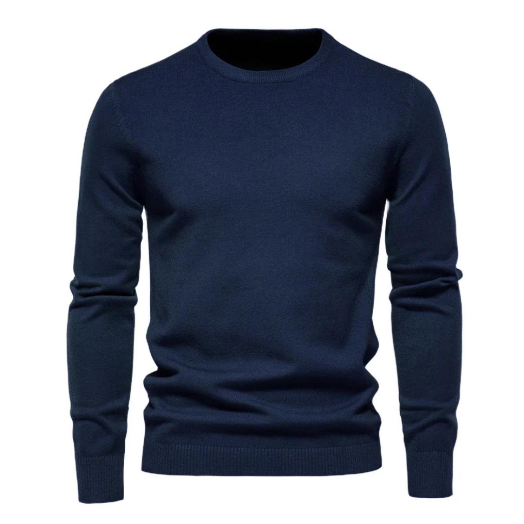 Bellivaro | Herre Elegant Striktrøje | Klassisk Rund Hals Pullover