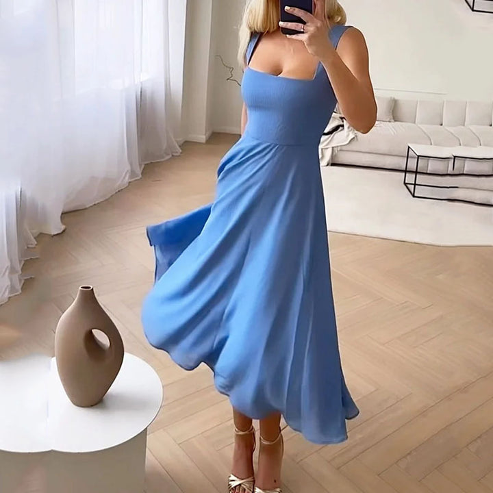 Women Wedding Dress with Square Neckline | Midi