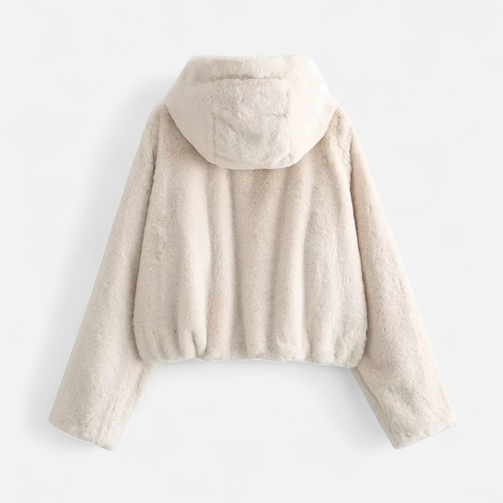 Damen Teddyfell-Jacke mit Kapuze
