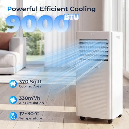 Bærbart Klimaanlæg 9000 BTU – 4-i-1 Aircondition med Affugtning