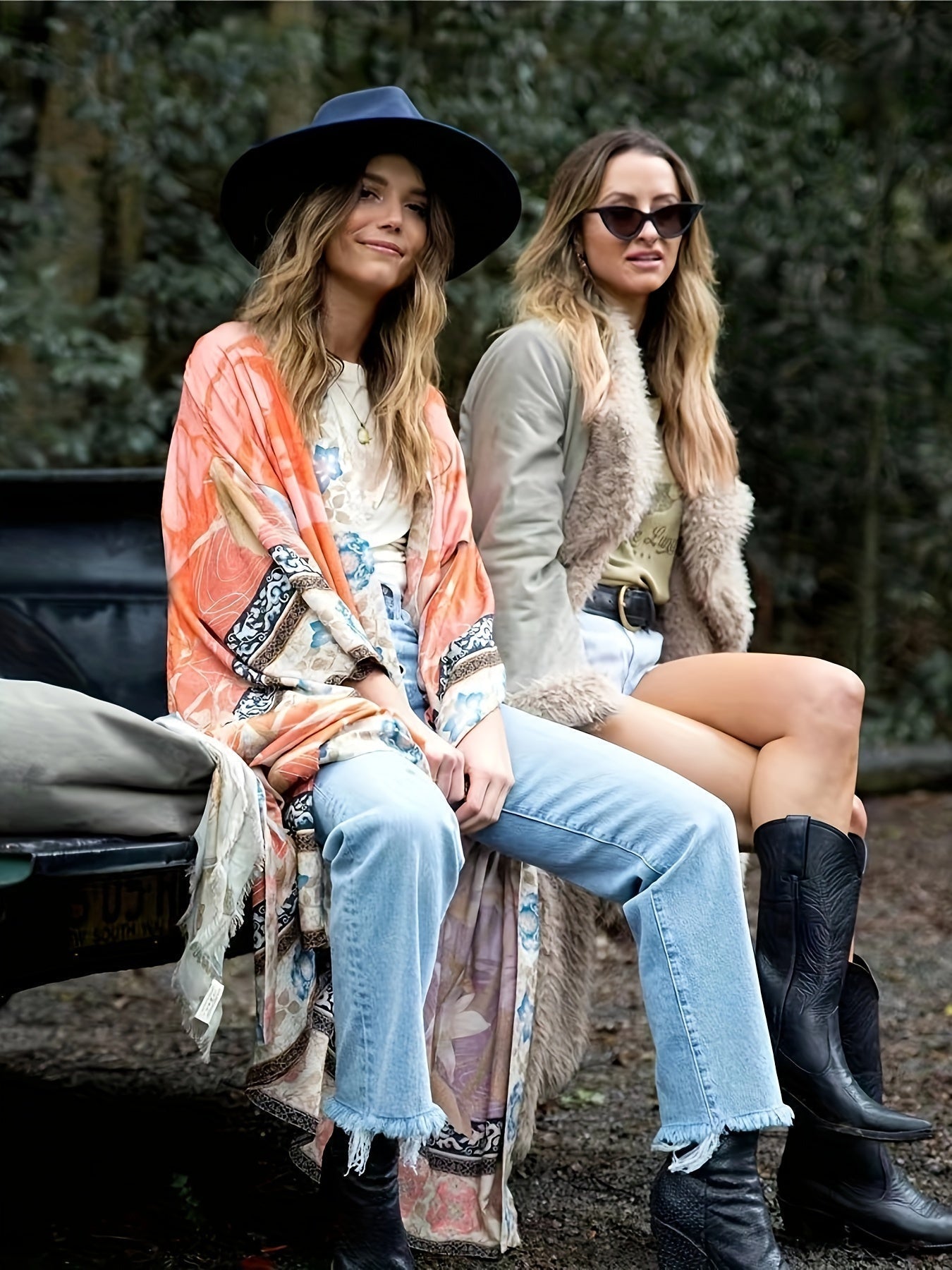 Greta Dames Kimono Jurk met Ceintuur en Bohemian Print – Lange Maxi Jurk